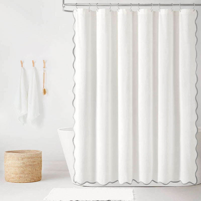 Coastal Chic Scallop Edge Shower Curtain