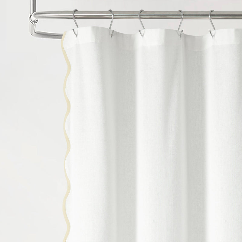 Coastal Chic Scallop Edge Shower Curtain