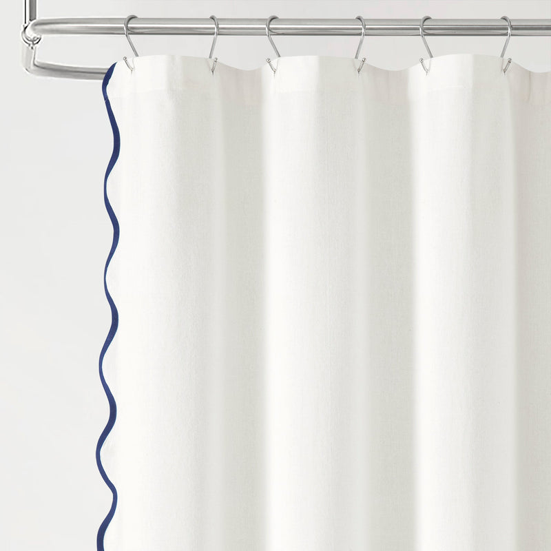 Coastal Chic Scallop Edge Shower Curtain