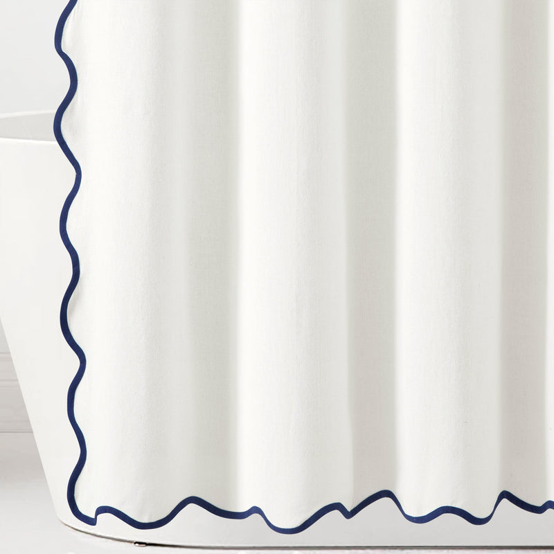 Coastal Chic Scallop Edge Shower Curtain