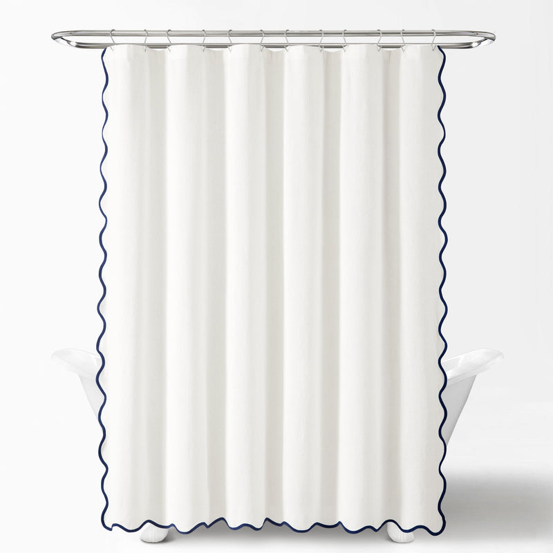 Coastal Chic Scallop Edge Shower Curtain