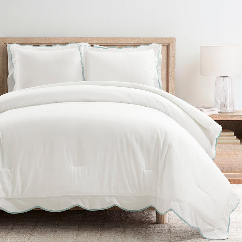 Coastal Chic Scallop Edge 3 Piece Comforter Set