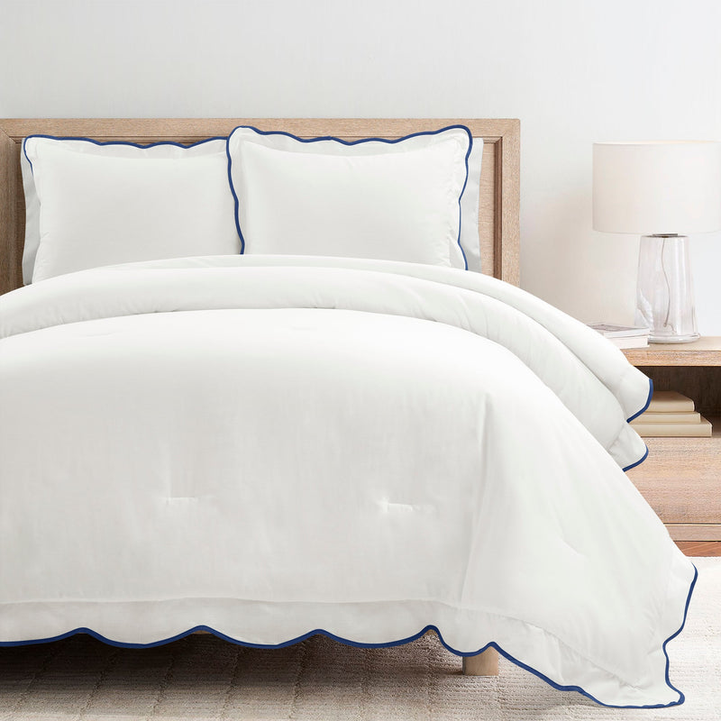Coastal Chic Scallop Edge 3 Piece Comforter Set