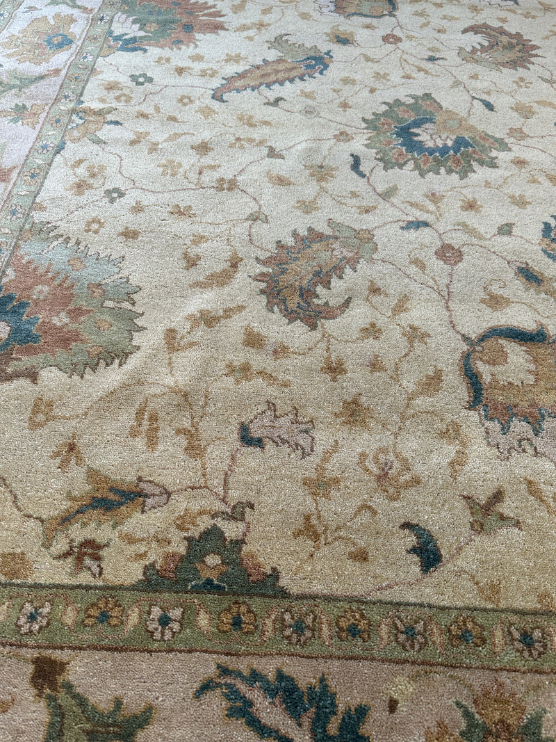 Hand-Knotted Oushak Soft Wool Rug 8 x 10