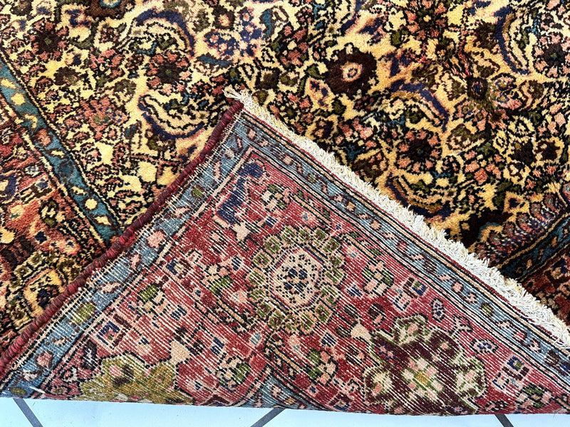 Hand-Knotted Persian Bidjar Herati Wool Runner – 4'11" x 13'2" – Durable Traditional Rug