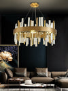 MIRODEMI® Gold/Titanium black crystal chandelier for bedroom, living room.