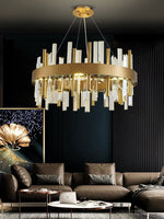 MIRODEMI® Gold/Titanium black crystal chandelier for bedroom, living room.