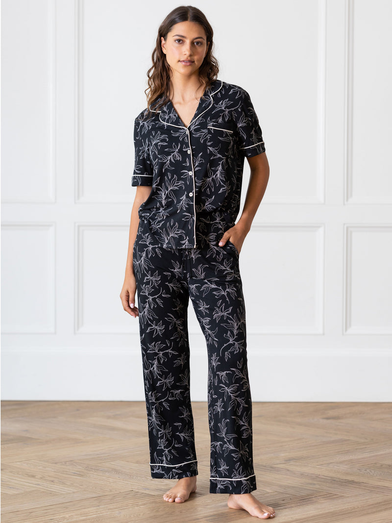 Women's Stretch-Knit Short Sleeve & Pant Bamboo Pajama Set