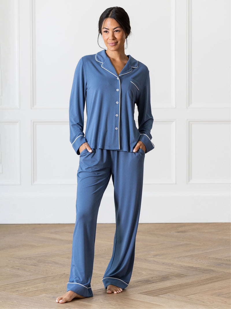 Women's Stretch-Knit Long Sleeve Bamboo Pajama Set