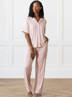 Women's Stretch-Knit Short Sleeve & Pant Bamboo Pajama Set