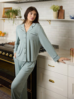 Women's Stretch-Knit Long Sleeve Bamboo Pajama Set