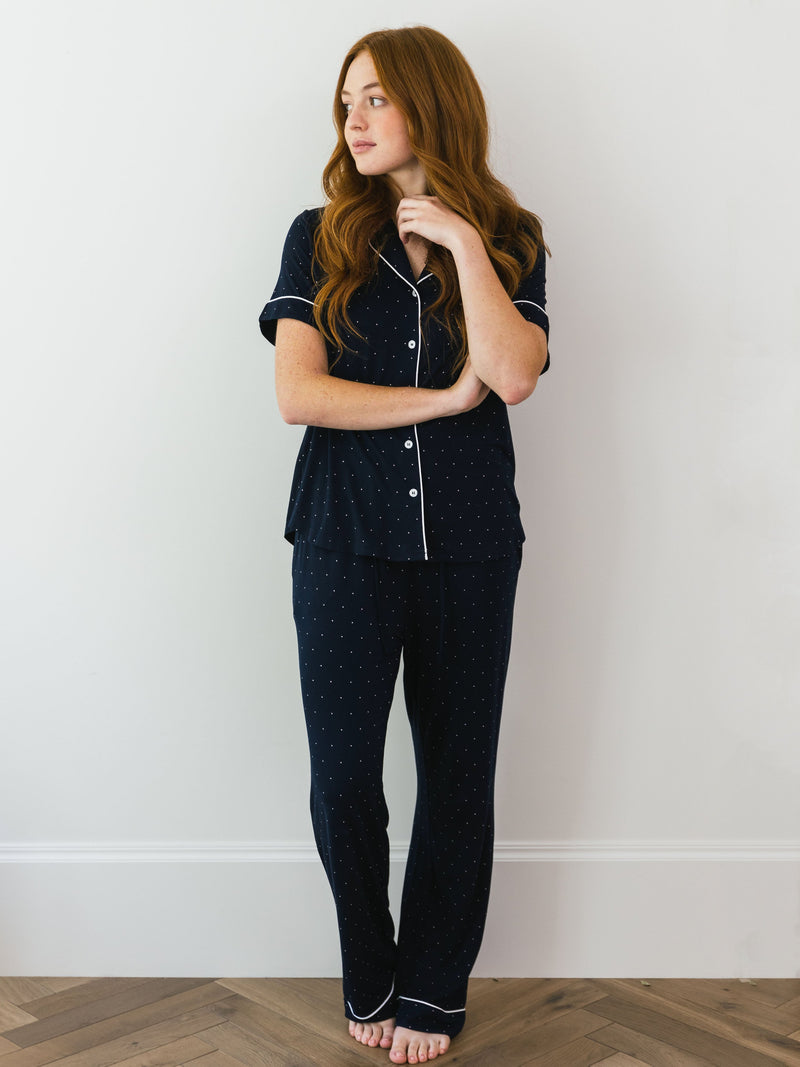 Women's Stretch-Knit Short Sleeve & Pant Bamboo Pajama Set
