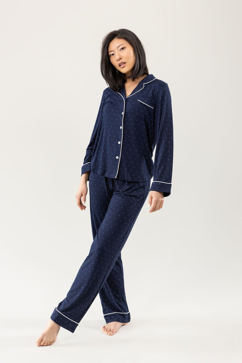 Women's Stretch-Knit Long Sleeve Bamboo Pajama Set