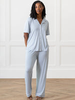 Women's Stretch-Knit Short Sleeve & Pant Bamboo Pajama Set