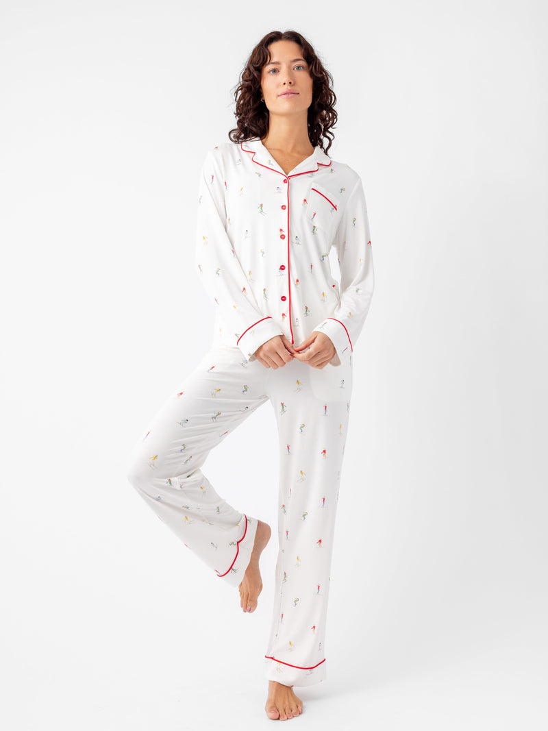 Women's Stretch-Knit Long Sleeve Bamboo Pajama Set