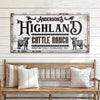 Personalized Highland Cattle Ranch Sign II