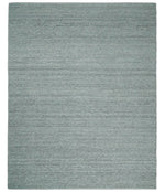 6x9 and 8x10 Solid Gray Wool Blend Felted Chunky Hand Woven Area Rug | DOV5