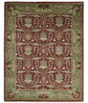 5x8, 6x9, 8x10 and 9x12 Handmade Persian Design Rust and Green made with fine wool Area Rug |  TRDCP150810