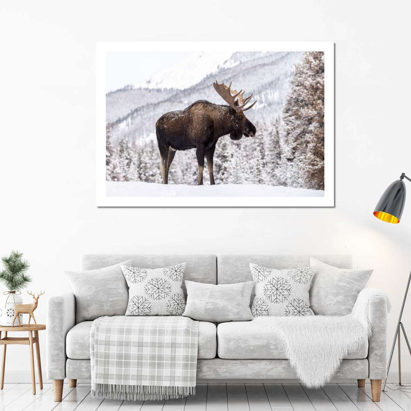 Snowy Moose Wall Art