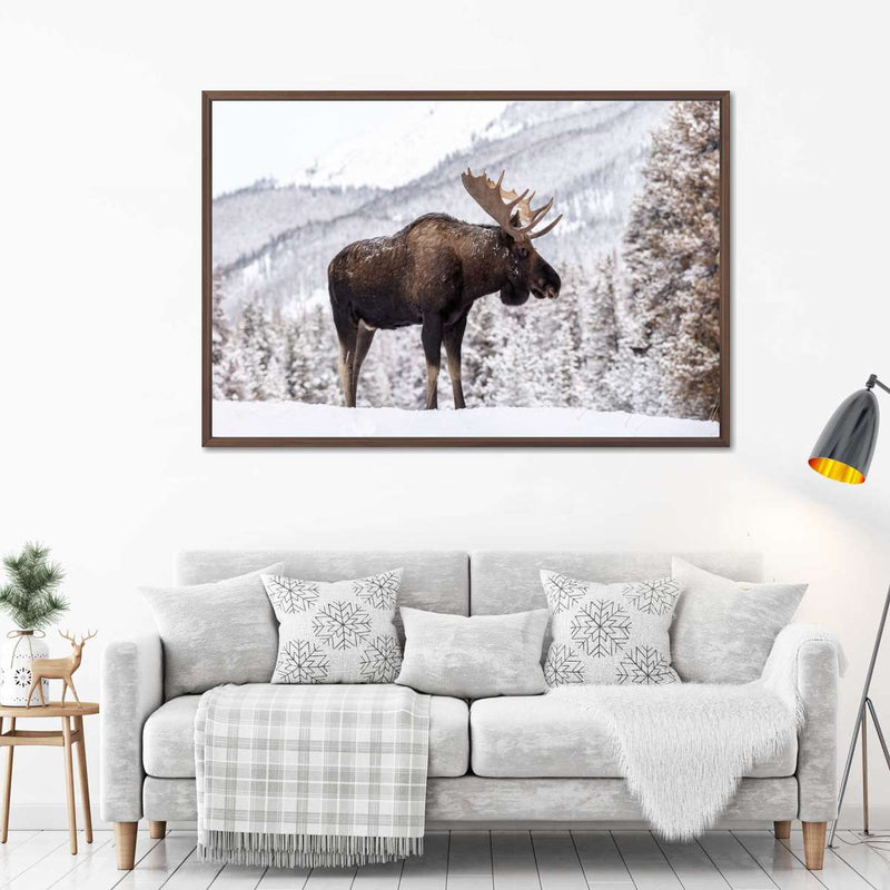 Snowy Moose Wall Art