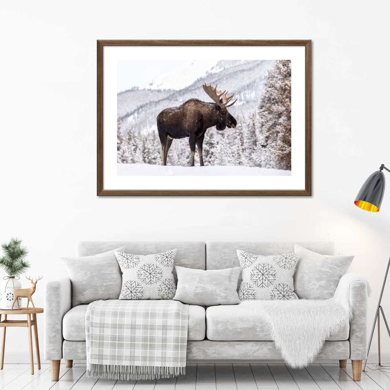 Snowy Moose Wall Art