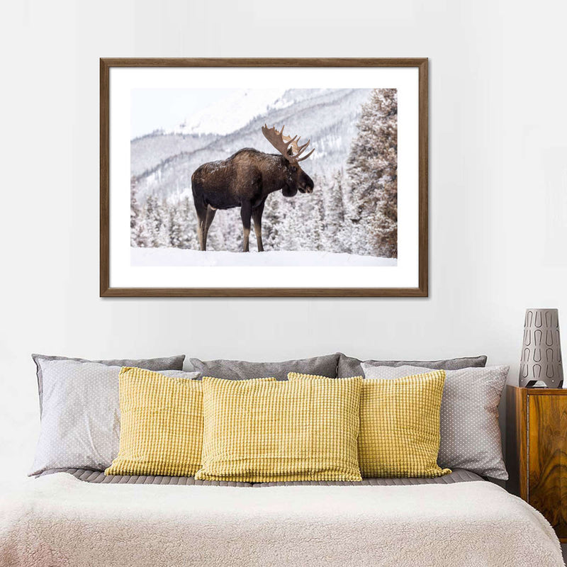 Snowy Moose Wall Art