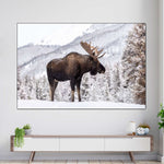 Snowy Moose Wall Art