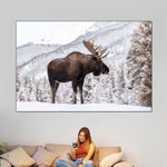 Snowy Moose Wall Art