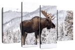 Snowy Moose Wall Art