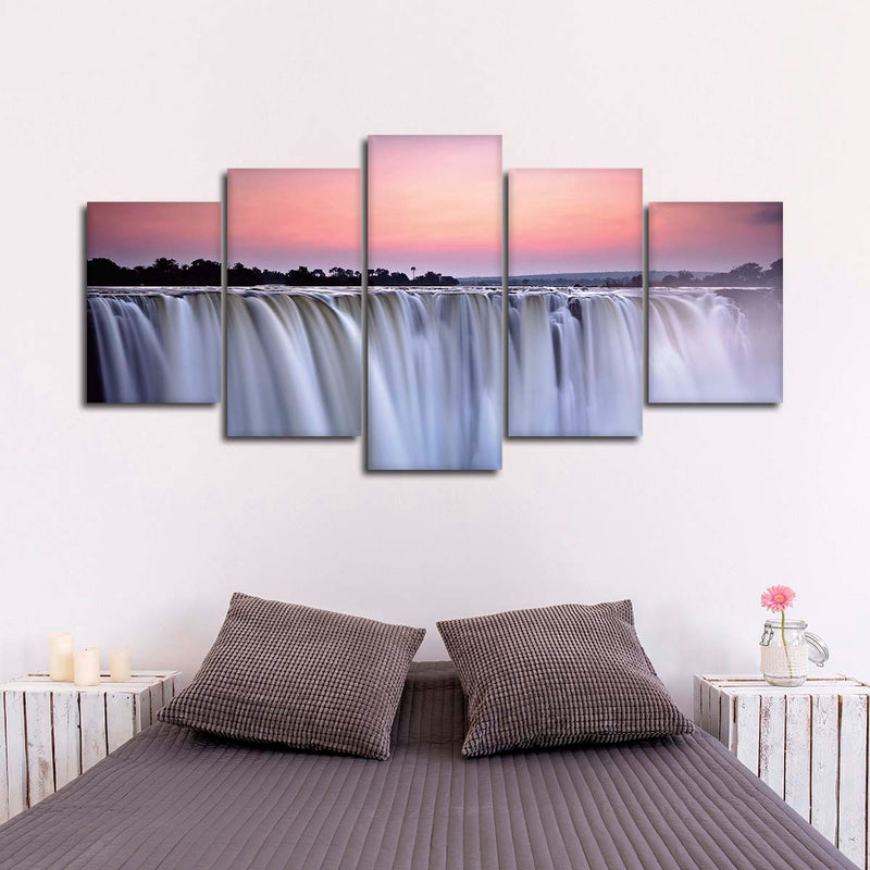 Sunset At Victoria Falls Wall Art