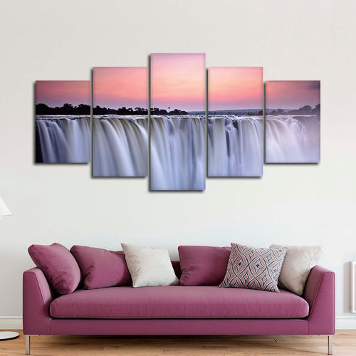 Sunset At Victoria Falls Wall Art