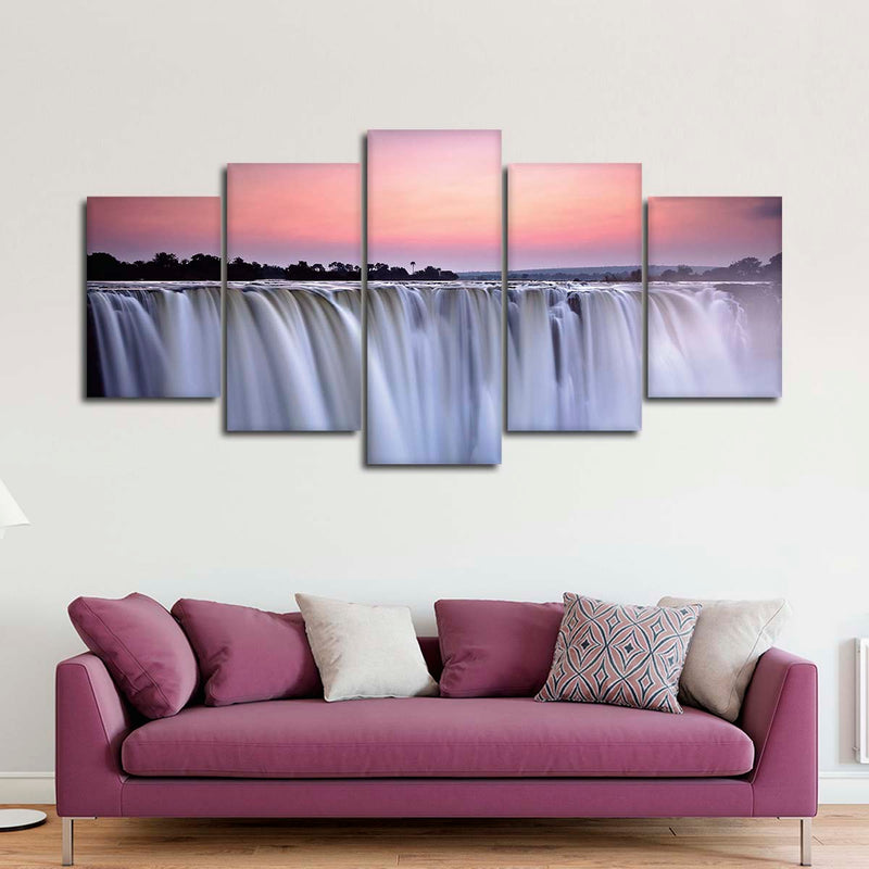 Sunset At Victoria Falls Wall Art