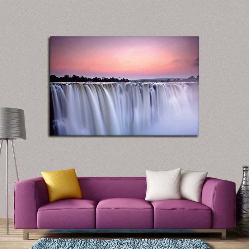 Sunset At Victoria Falls Wall Art