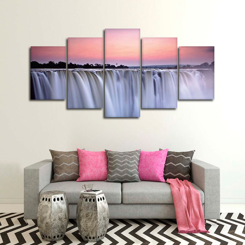 Sunset At Victoria Falls Wall Art