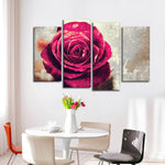Textured Grunge Rose Wall Art