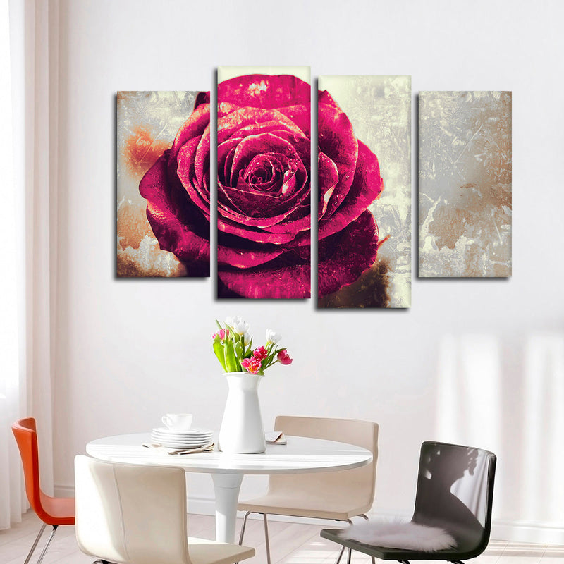 Textured Grunge Rose Wall Art
