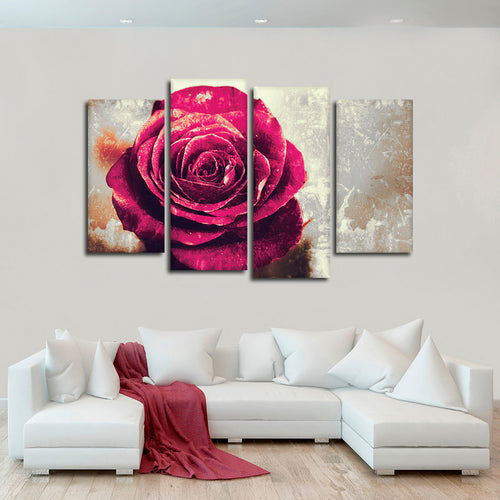 Textured Grunge Rose Wall Art