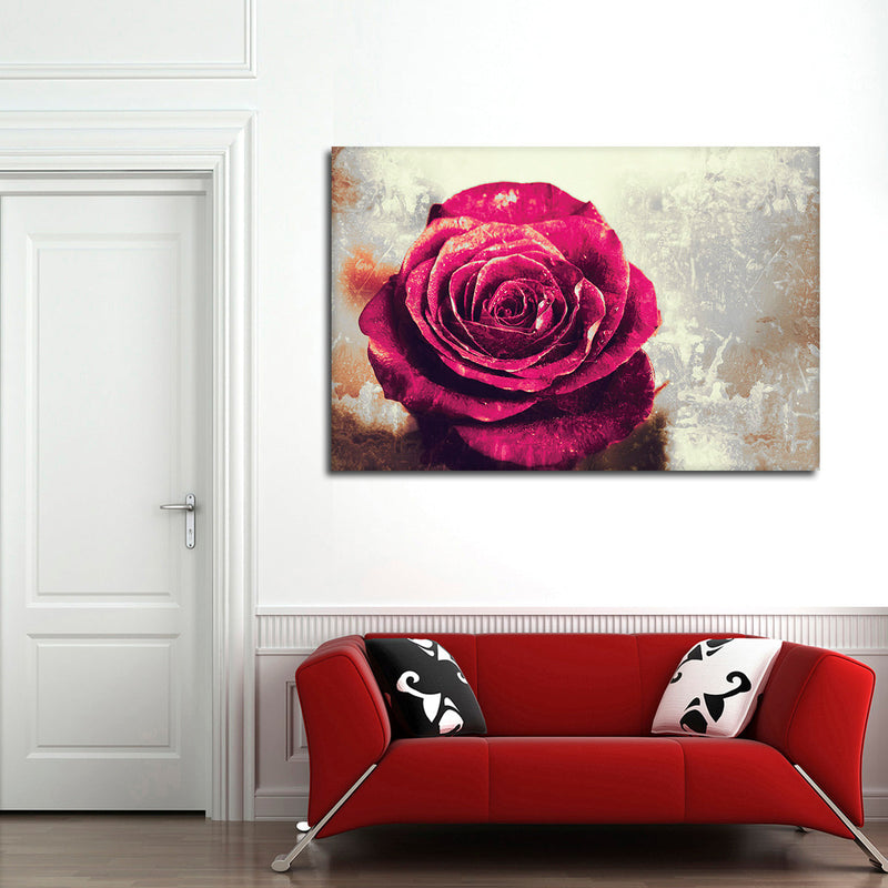 Textured Grunge Rose Wall Art