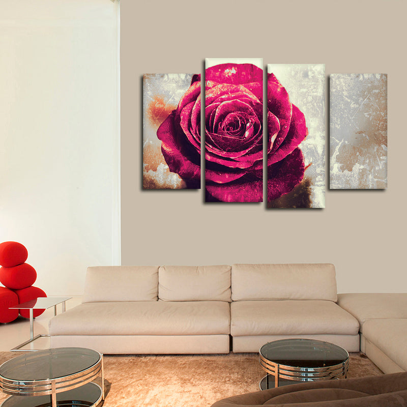 Textured Grunge Rose Wall Art