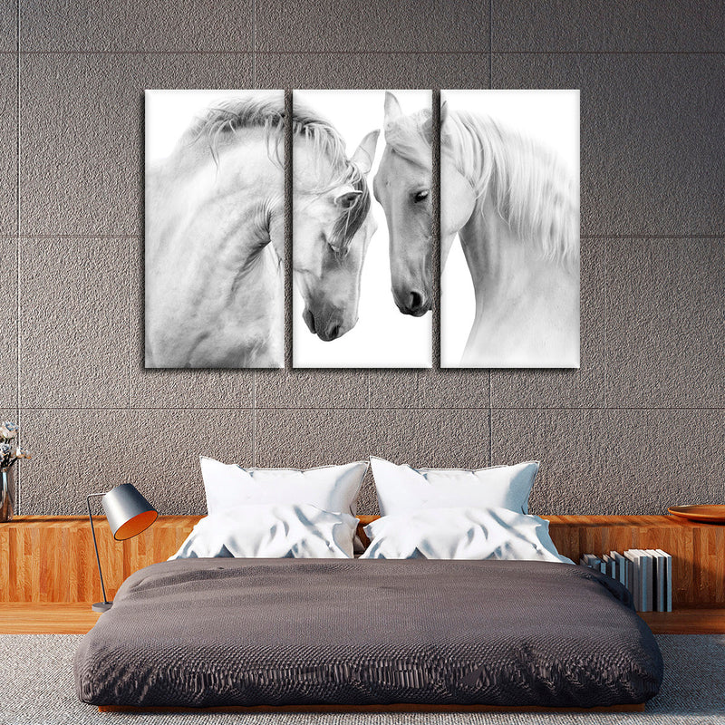 White Horse Couple Wall Art