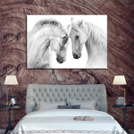 White Horse Couple Wall Art