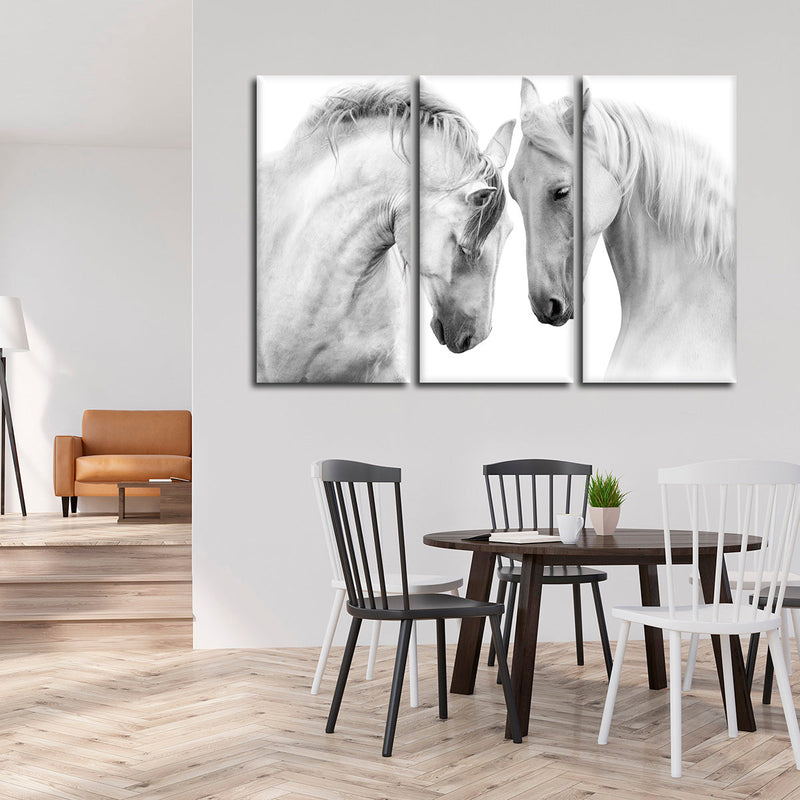 White Horse Couple Wall Art