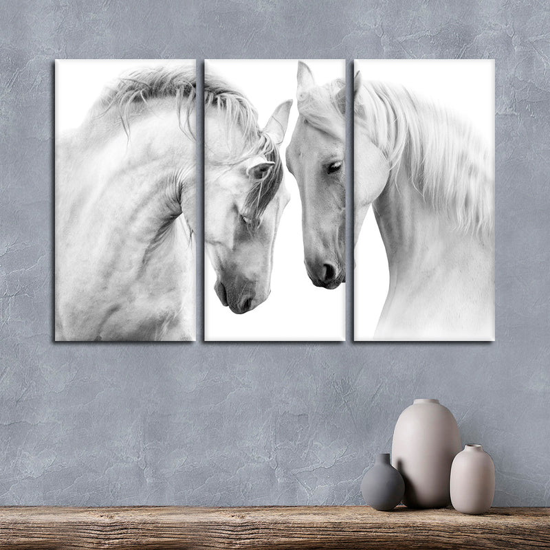 White Horse Couple Wall Art