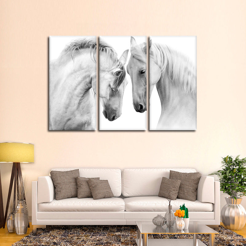 White Horse Couple Wall Art