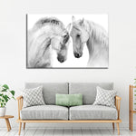 White Horse Couple Wall Art
