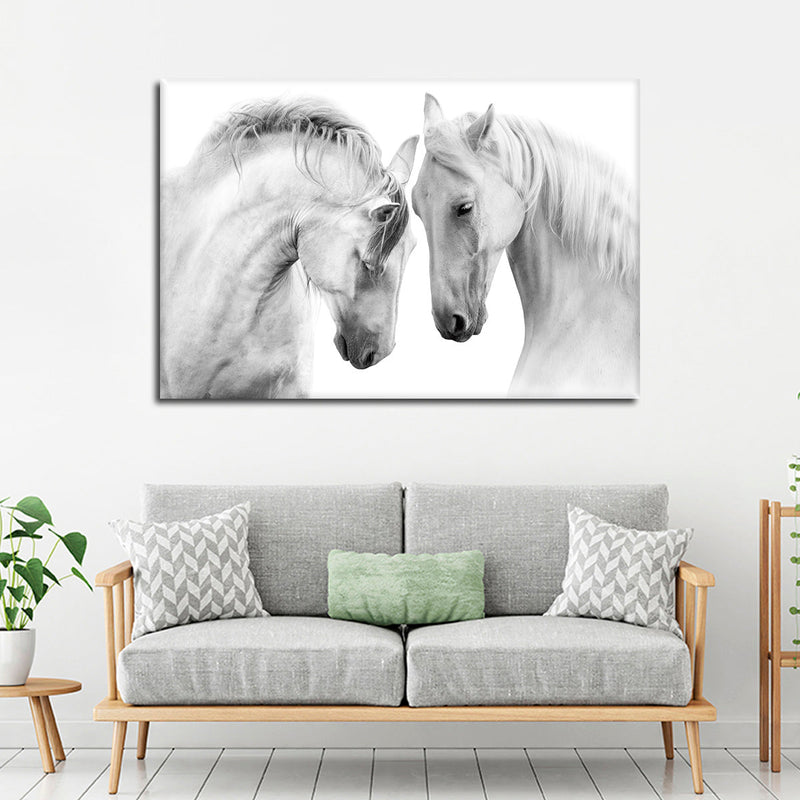 White Horse Couple Wall Art