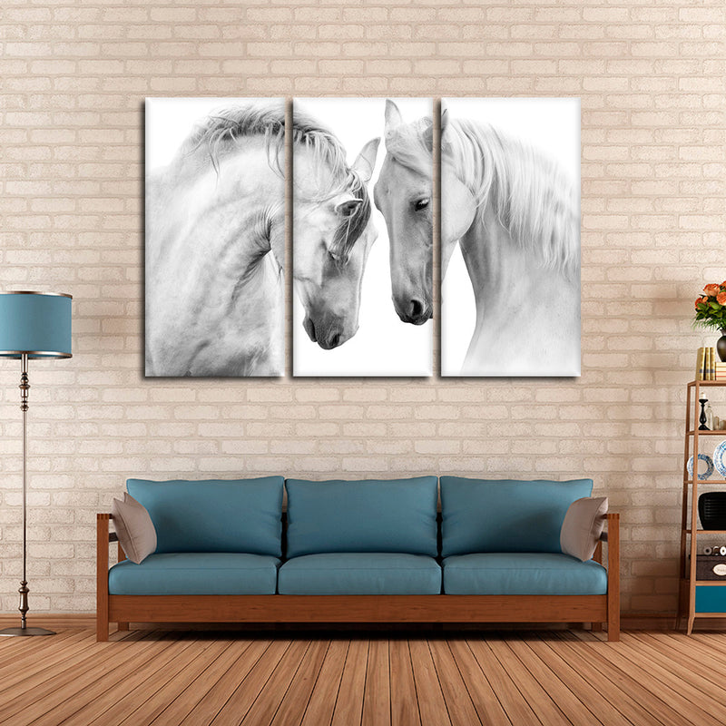 White Horse Couple Wall Art