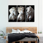 Three White Horses Wall Art
