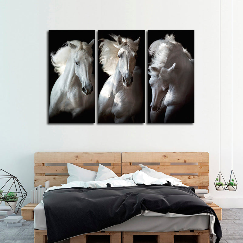 Three White Horses Wall Art