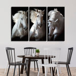 Three White Horses Wall Art